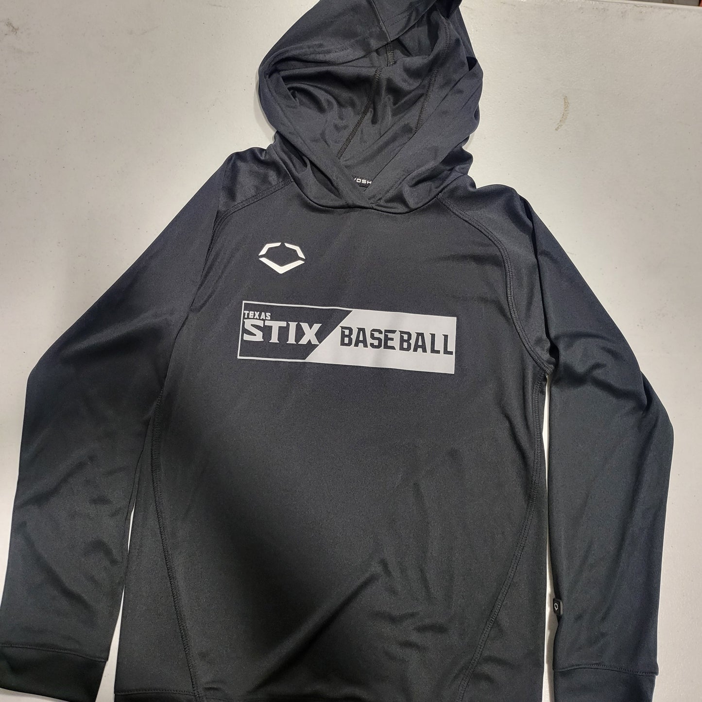 EVOSHIELD YOUTH "TEXAS STIX BASEBALL" BLACK TRAINING HOODIE