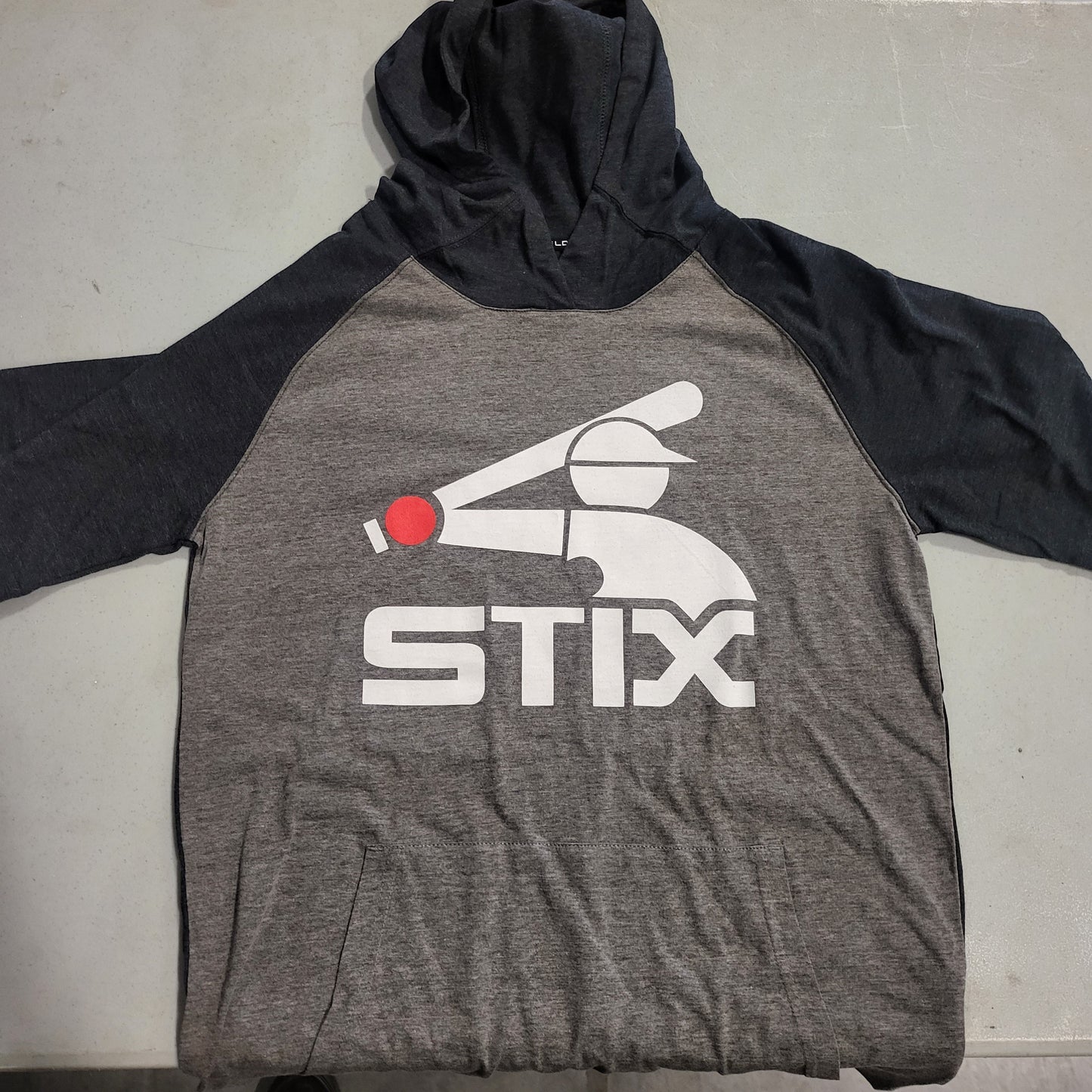 EVOSHIELD YOUTH "STIX" BATTER LOGO LONG SLEEVE TEE W/ HOOD