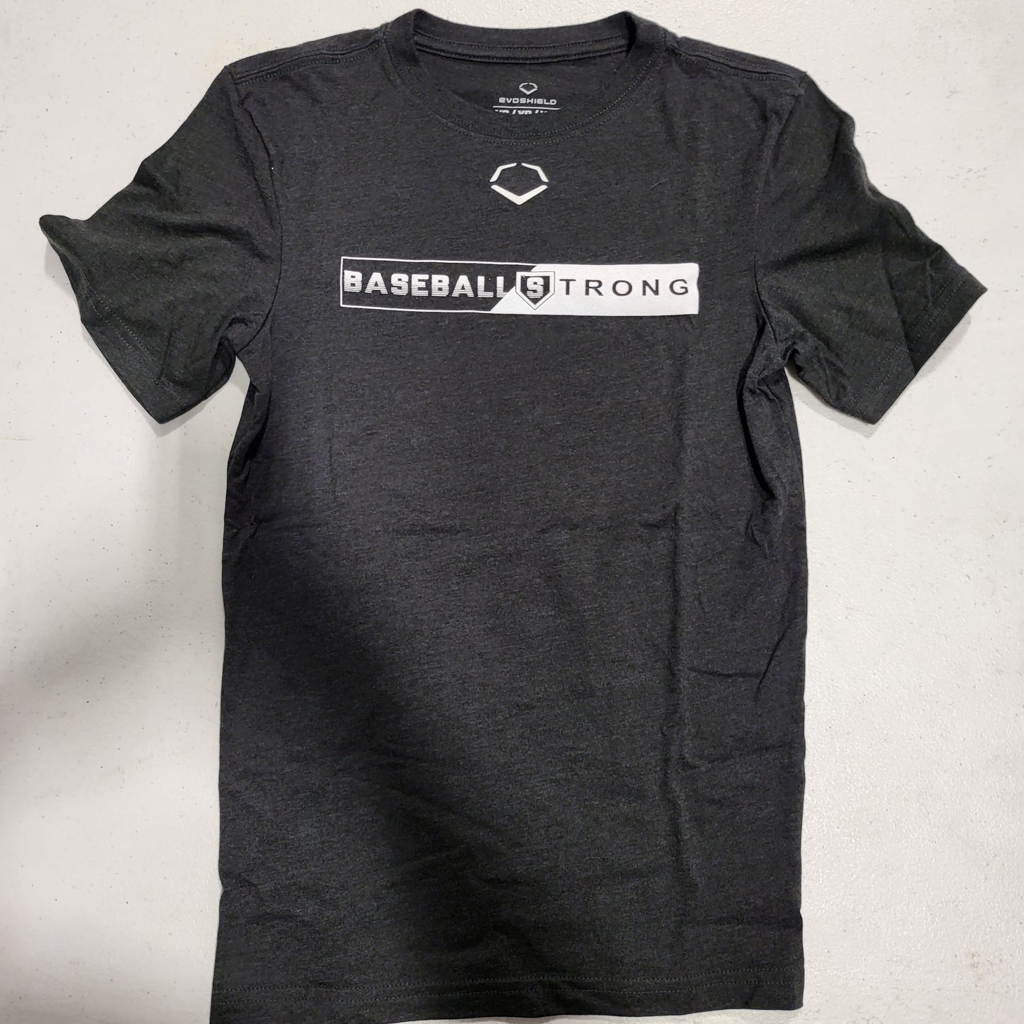 EVOSHIELD YOUTH "BASEBALL STRONG" GREY TEE SHIRT
