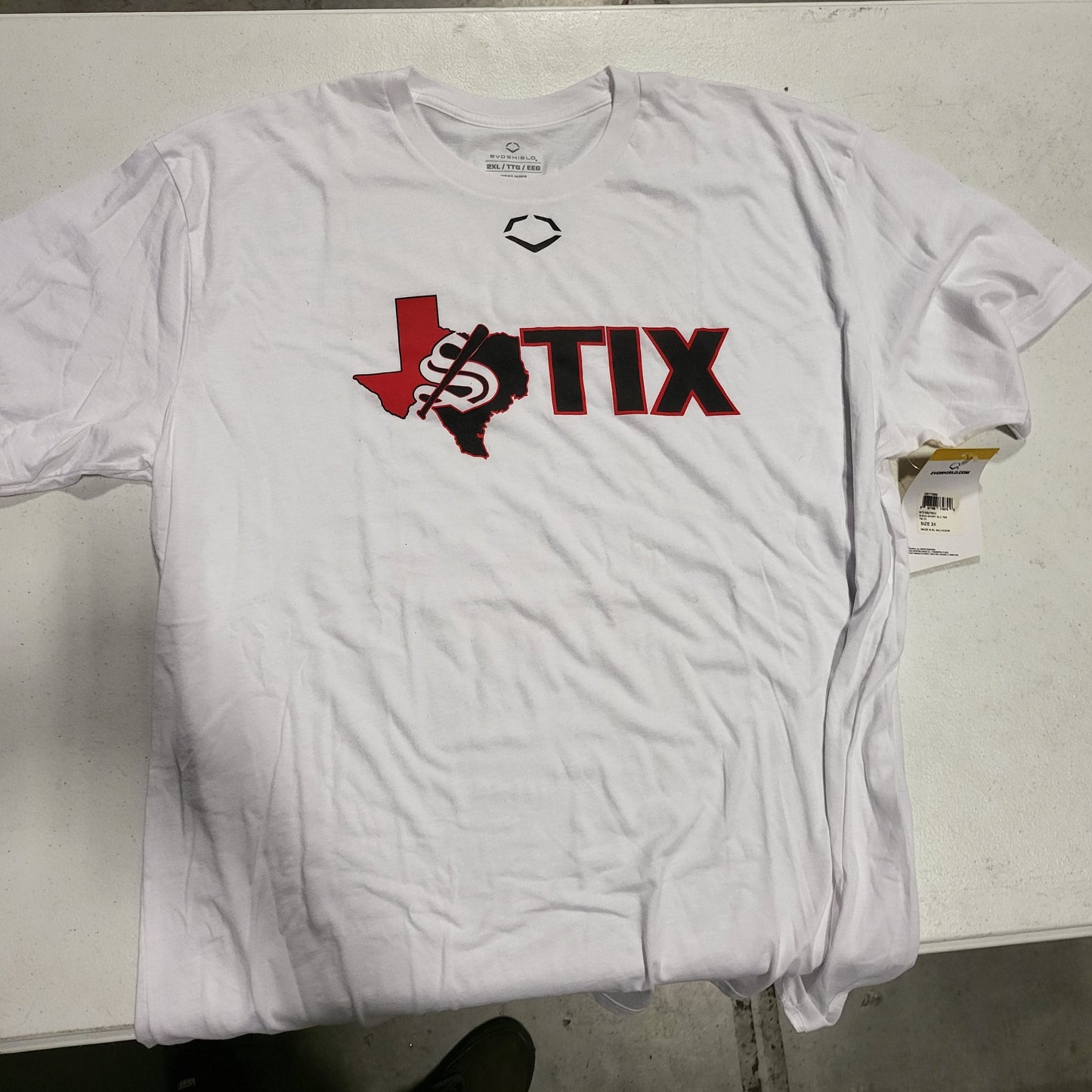 EVOSHIELD YOUTH "STIX" WHITE TEE