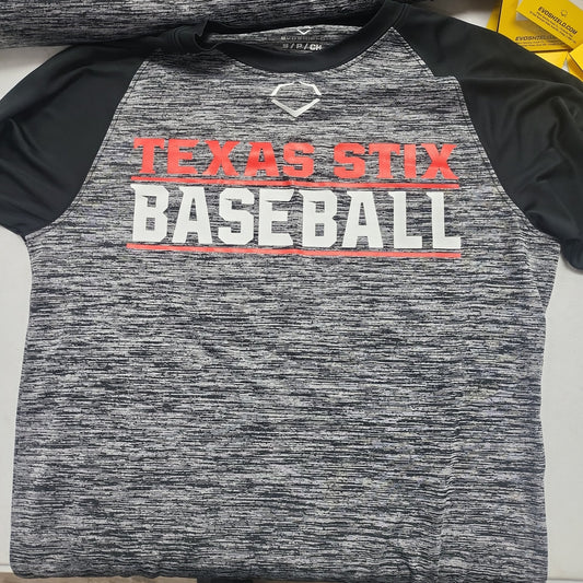 EVOSHIELD "TEXAS STIX BASEBALL" HEATHER E304 TEE