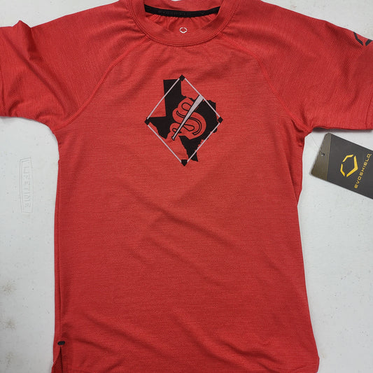 EVOSHIELD YOUTH "S DIAMOND" SCARLET TRAINING TEE 2.0