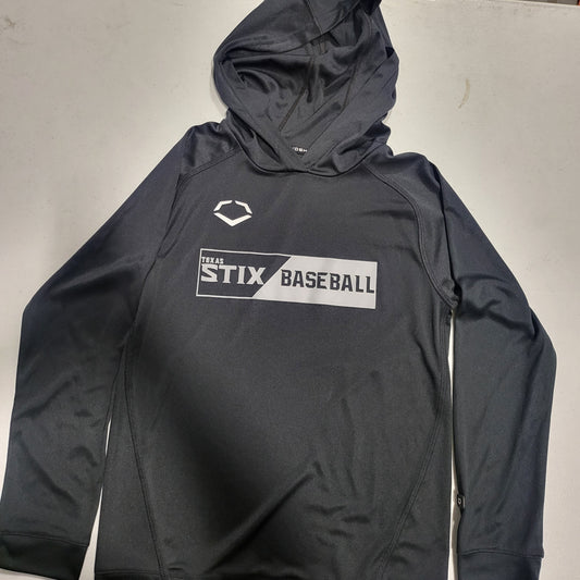 EVOSHIELD YOUTH "TEXAS STIX BASEBALL" BLACK TRAINING HOODIE