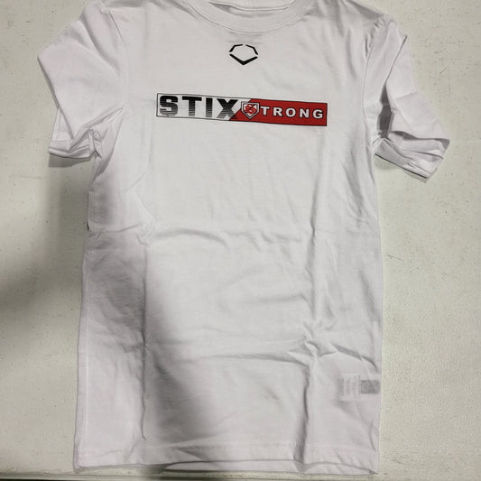 EVOSHIELD YOUTH "STIX STRONG" WHITE TEE SHIRT