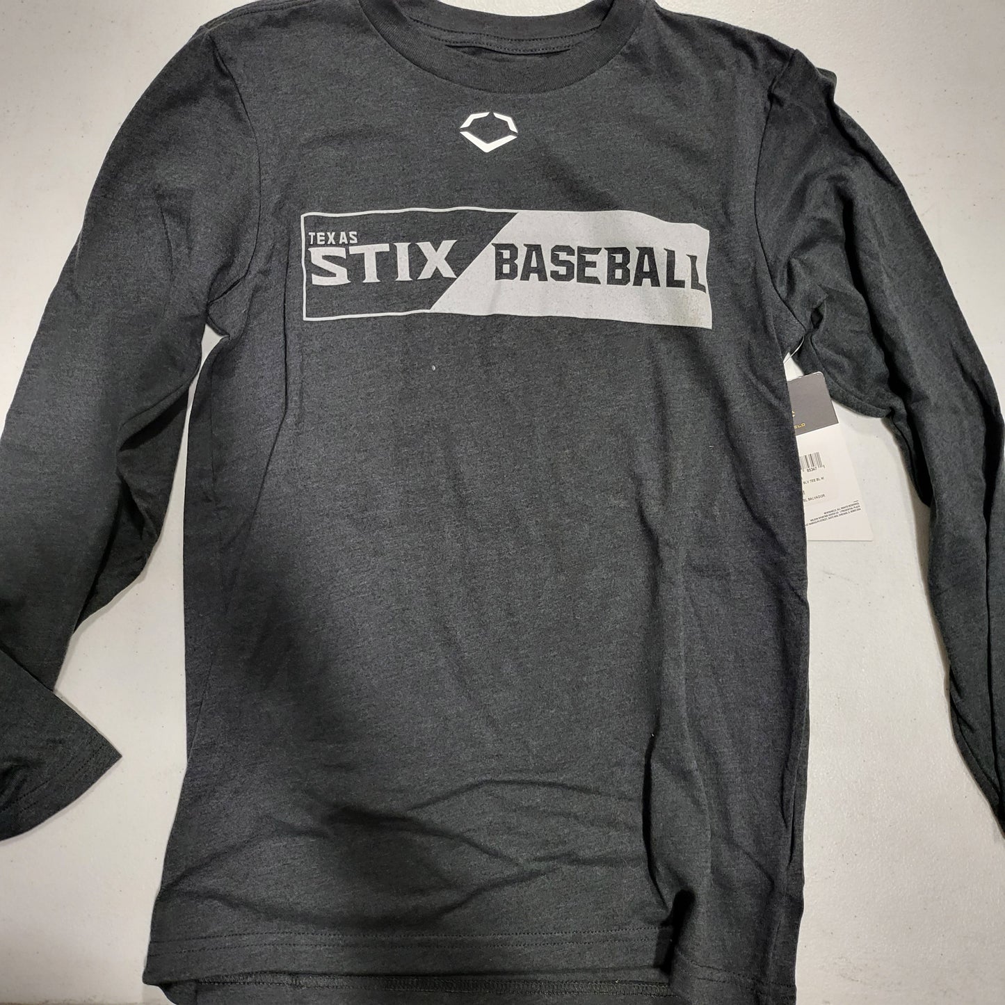 EVOSHIELD ADULT "TEXAS STIX BASEBALL" GREY LONG SLEEVE TEE