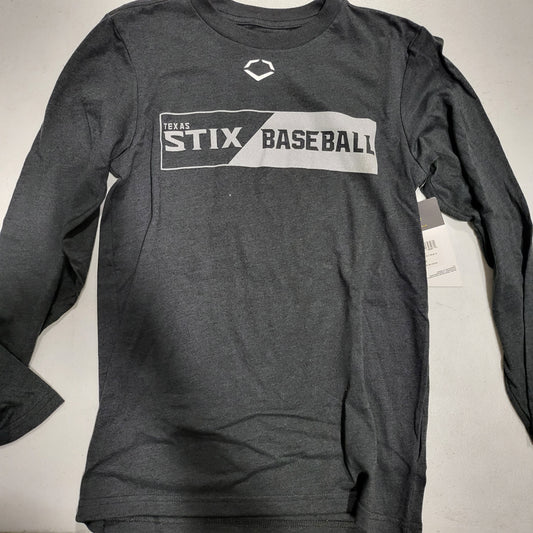 EVOSHIELD ADULT "TEXAS STIX BASEBALL" GREY LONG SLEEVE TEE