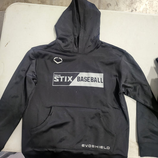 EVOSHIELD ADULT "TEXAS STIX BASEBALL" BLACK HOODIE