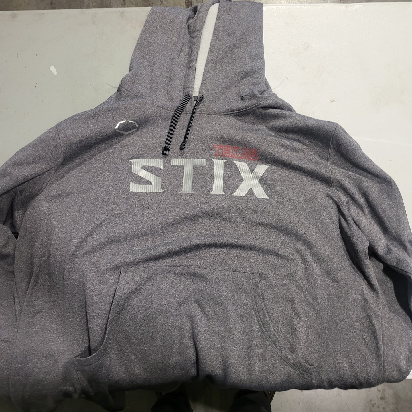 EVOSHIELD ADULT "TEXAS STIX" DARK GREY HOODIE