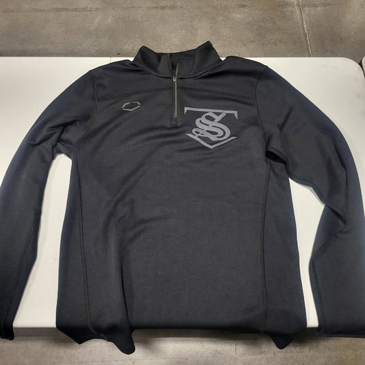 EVOSHIELD ADULT "S CREST" BLACK 1/4 ZIP (NEW)