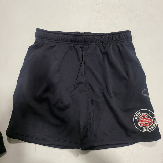 EVOSHIELD YOUTH "STIX S BASEBALL" BLACK SHORTS
