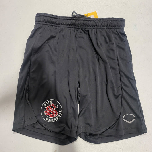 EVOSHIELD ADULT "STIX S BASEBALL" GREY SHORTS