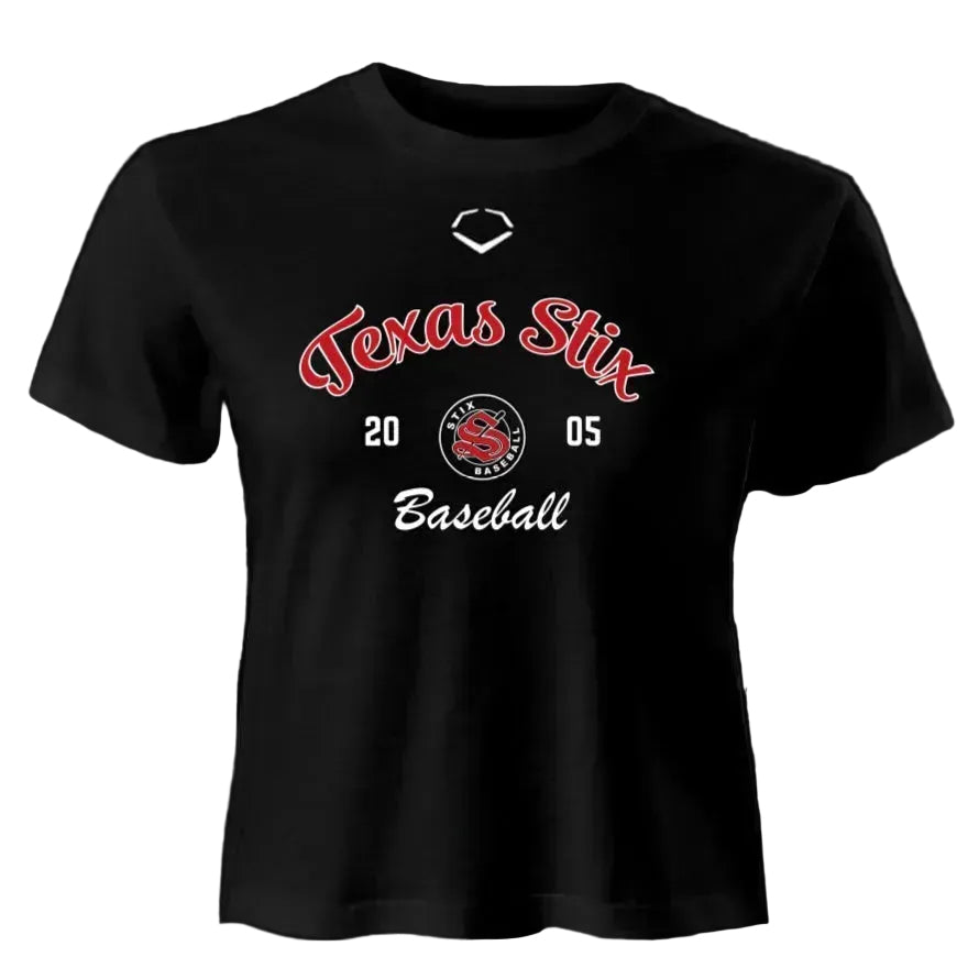 EVOSHIELD WOMENS TEXAS STIX BASEBALL CREST 2005 CROP TEE