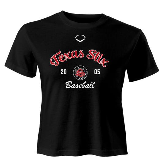 EVOSHIELD WOMENS TEXAS STIX BASEBALL CREST 2005 CROP TEE