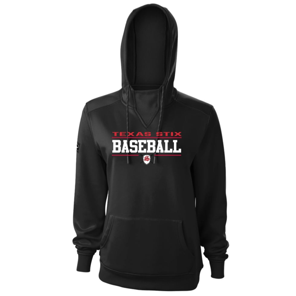 EVOSHIELD WOMENS STIX BASEBALL SHEILD CREST 365 HOODIE BLACK