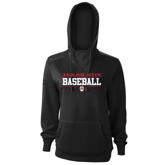EVOSHIELD WOMENS STIX BASEBALL SHEILD CREST 365 HOODIE BLACK