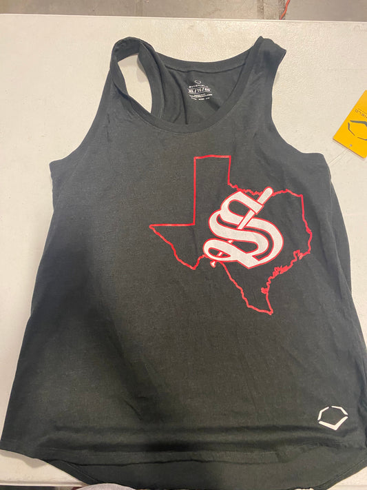 EVOSHIELD ADULT "STATE S" WOMENS BLACK TANK TOP