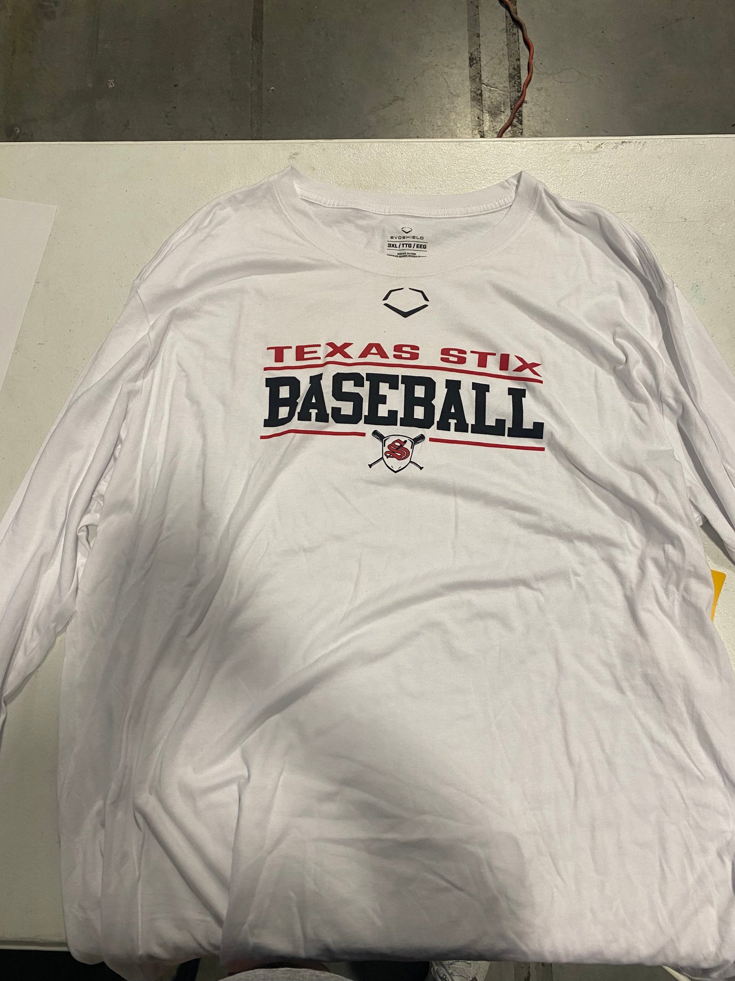 EVOSHIELD YOUTH "TEXAS STIX BASEBALL S" LONG SLEEVE TEE
