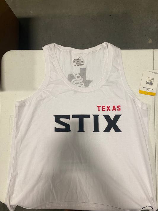 EVOSHIELD YOUTH "TEXAS STIX" WOMENS WHITE TANK TOP
